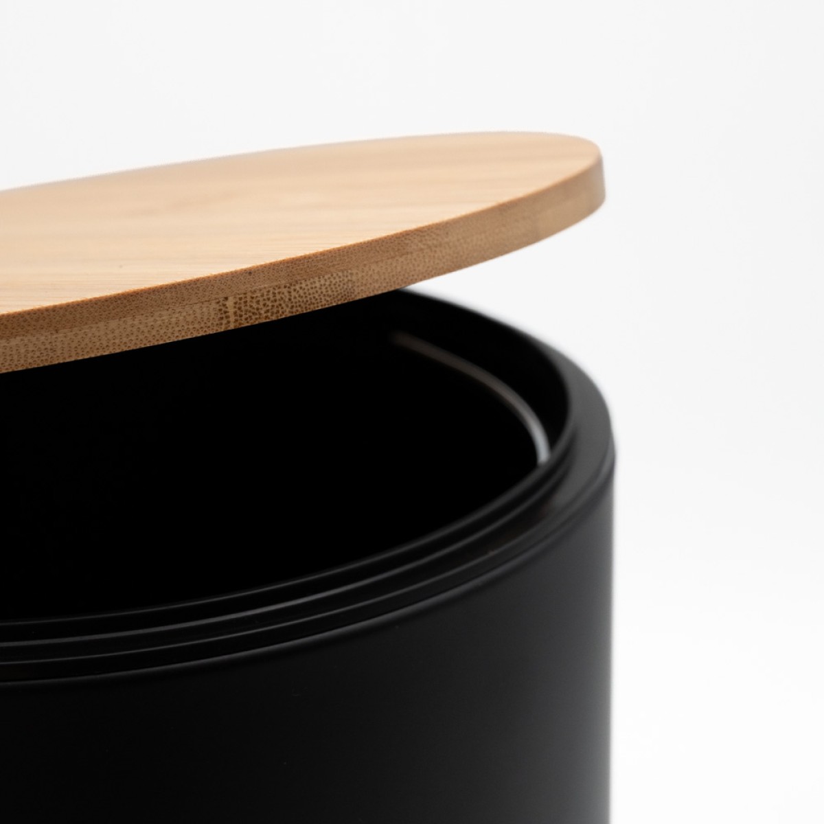Bamboo Black Σετ Πεντάλ 5lt Soft Close & Πιγκάλ Μεταλλικό με Ξύλινο Καπάκι