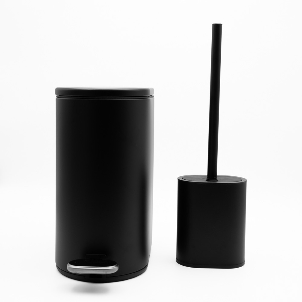Sidirela Oval Black Σετ Πεντάλ 5Lt + Πιγκάλ Σιλικόνης Μεταλλικό με Soft Close
