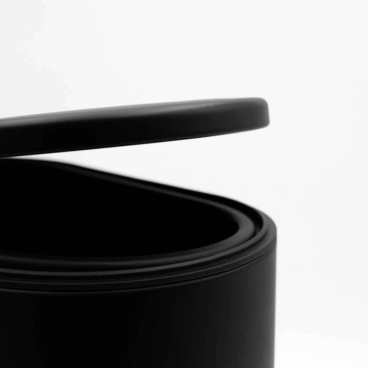 Sidirela Oval Black Σετ Πεντάλ 5Lt + Πιγκάλ Σιλικόνης Μεταλλικό με Soft Close