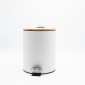Bamboo White Σετ Πεντάλ 5lt Soft Close & Πιγκάλ Μεταλλικό με Ξύλινο Καπάκι