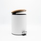 Bamboo White Σετ Πεντάλ 5lt Soft Close & Πιγκάλ Μεταλλικό με Ξύλινο Καπάκι