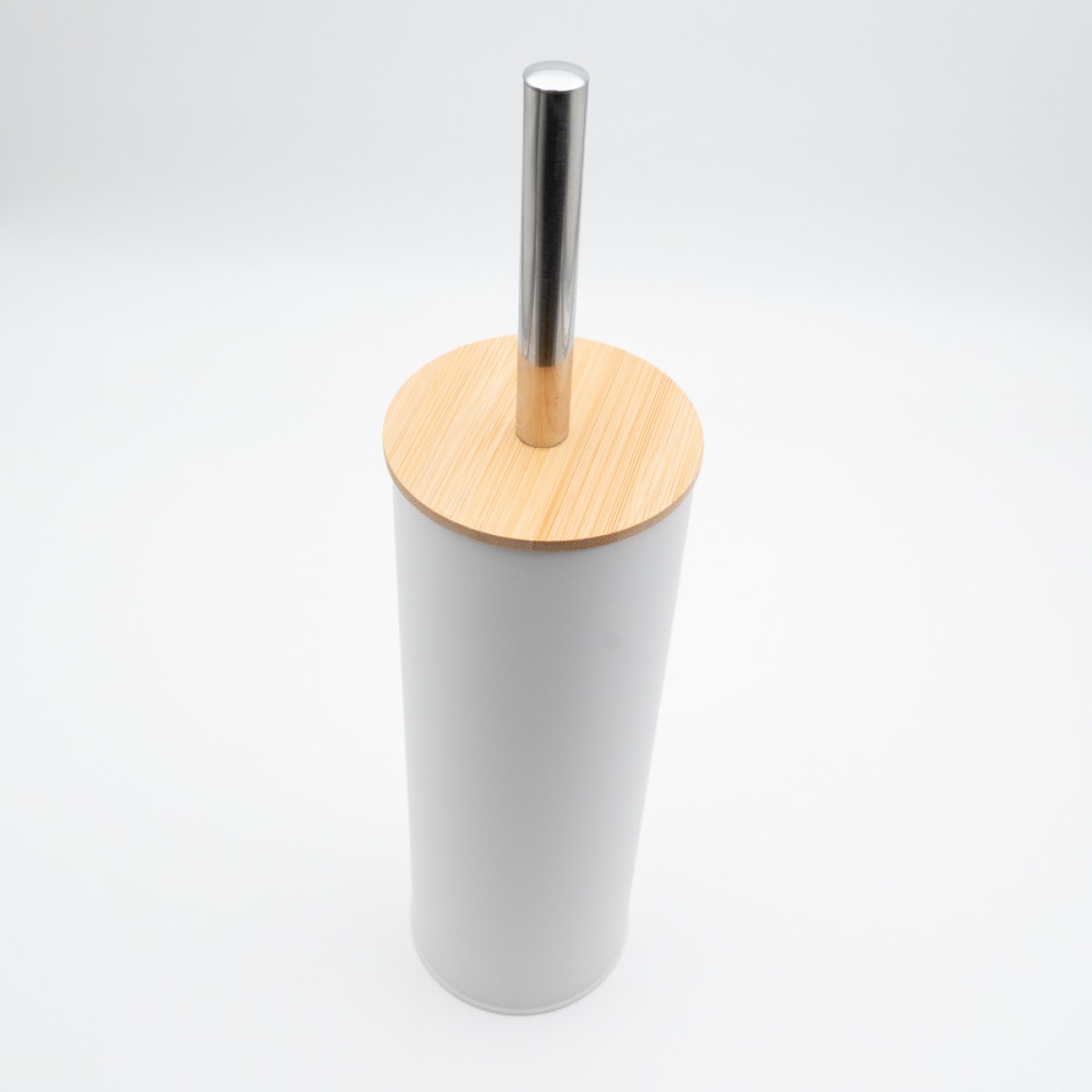 Bamboo White Σετ Πεντάλ 5lt Soft Close & Πιγκάλ Μεταλλικό με Ξύλινο Καπάκι