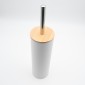 Bamboo White Σετ Πεντάλ 5lt Soft Close & Πιγκάλ Μεταλλικό με Ξύλινο Καπάκι