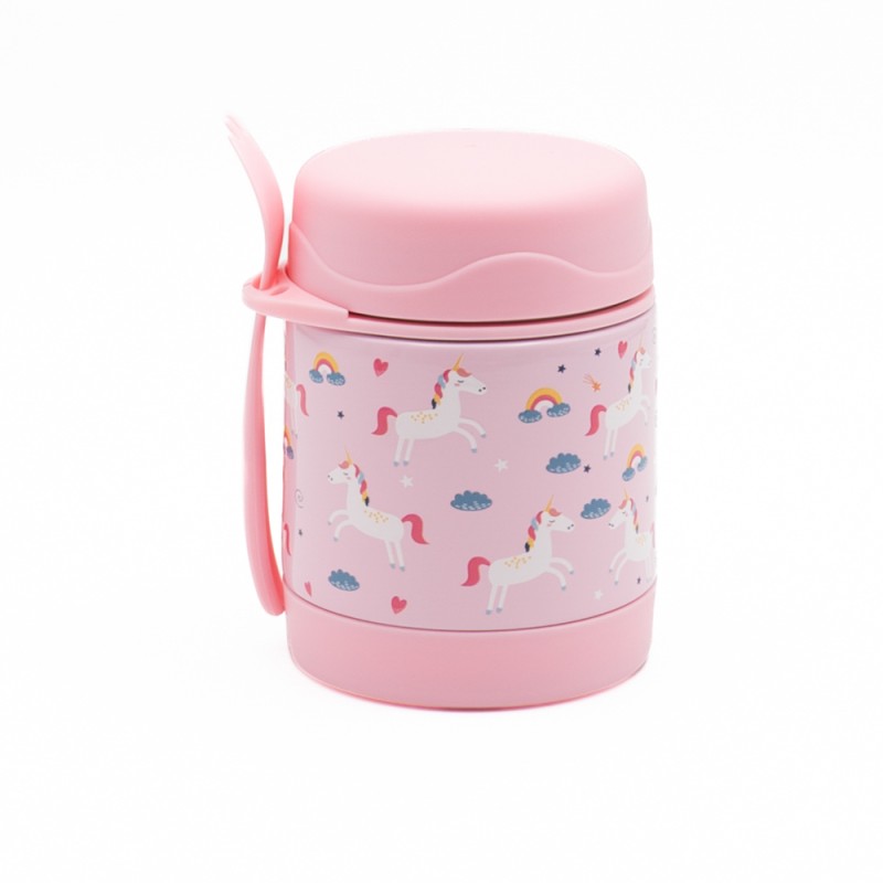 Unicorn Ισοθερμικό Φαγητοδοχείο Μωρού 300ml Ανοξείδωτο με Πιρουνάκι