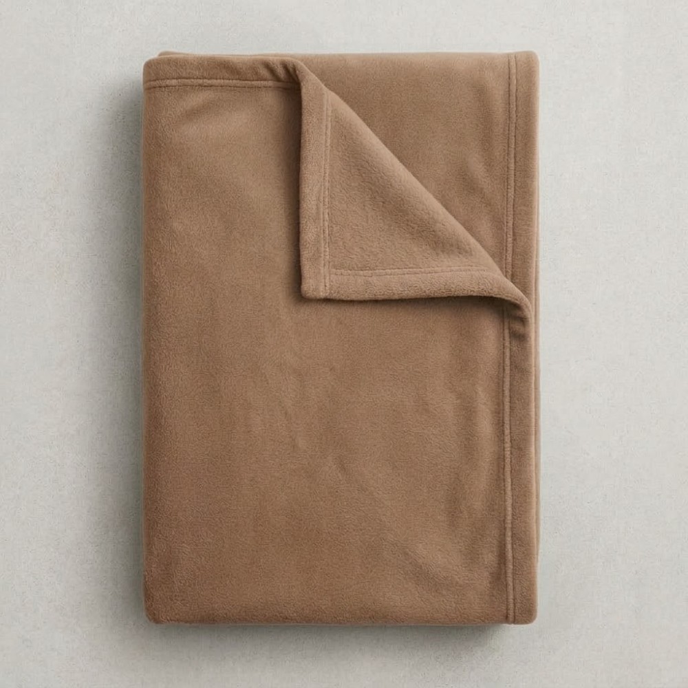 Κουβέρτα Fleece Διπλή (190x220) Καφέ
