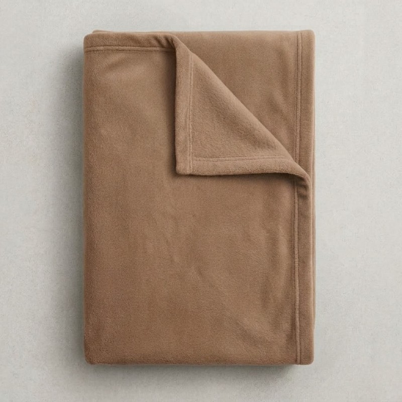 Κουβέρτα Fleece Διπλή (190x220) Καφέ