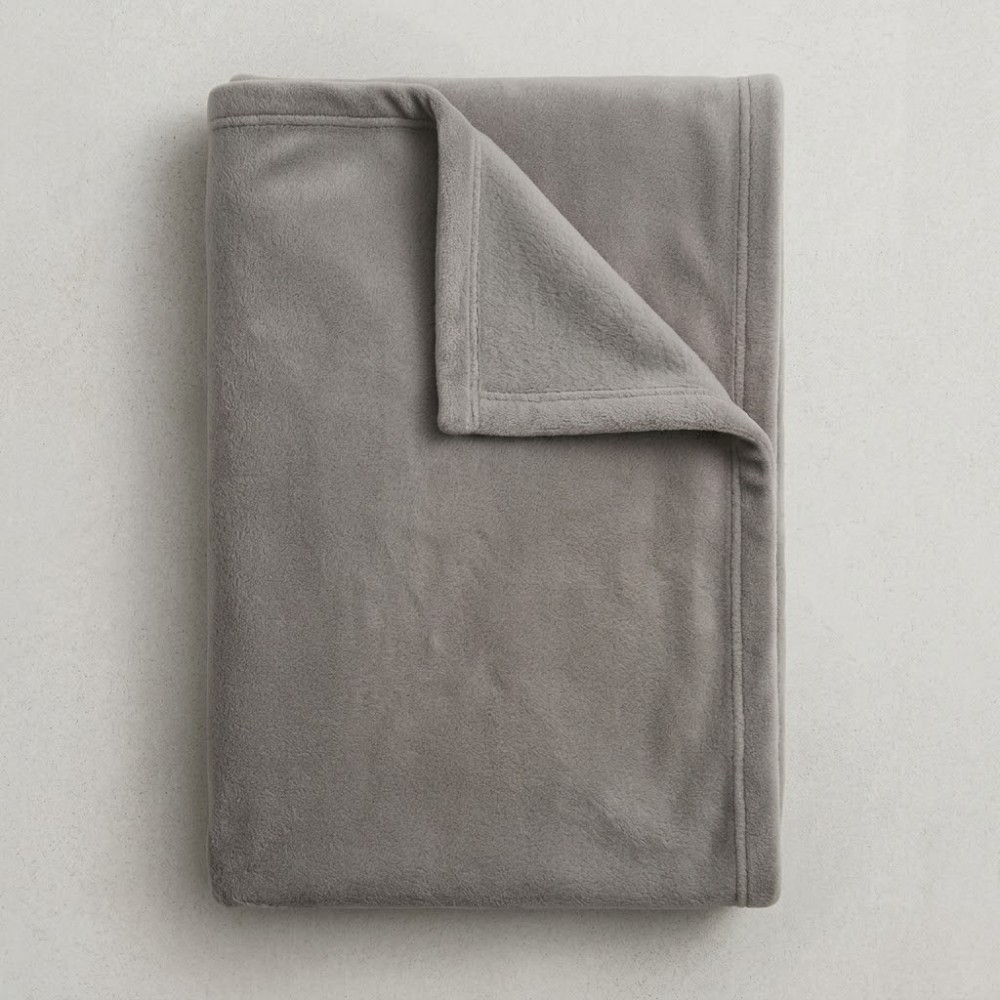 Κουβέρτα Fleece Διπλή (190x220) Ανοιχτό Γκρι
