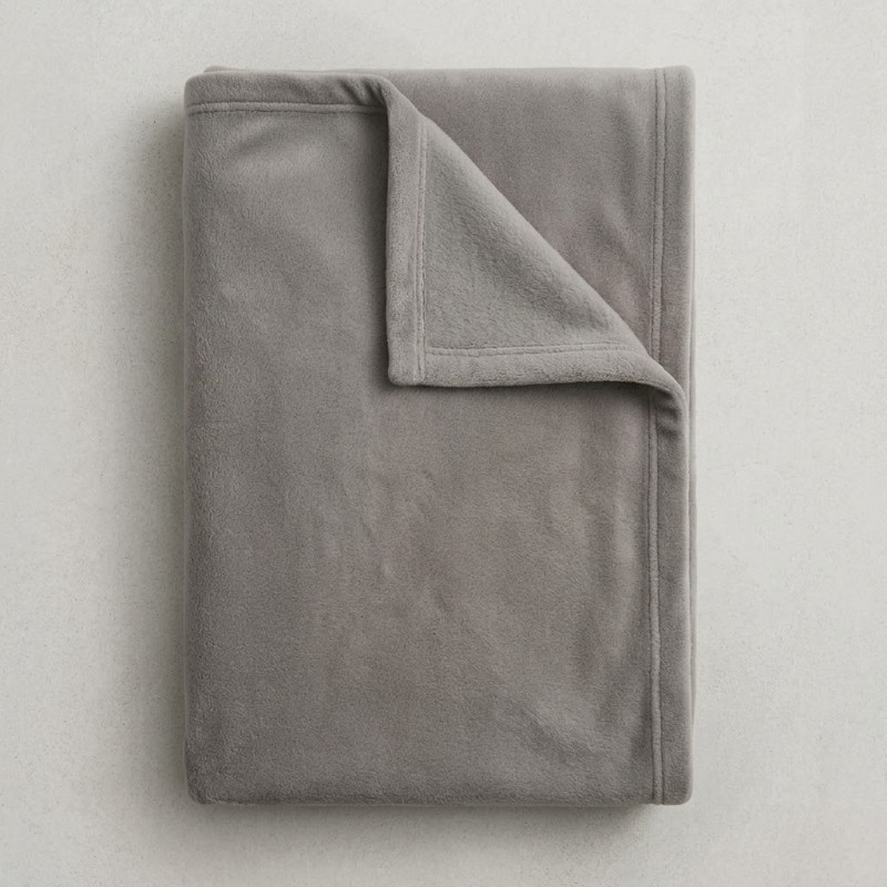 Κουβέρτα Fleece Διπλή (190x220) Ανοιχτό Γκρι