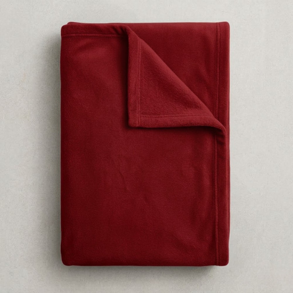Κουβέρτα Fleece Διπλή (190x220) Βαθύ Κόκκινο