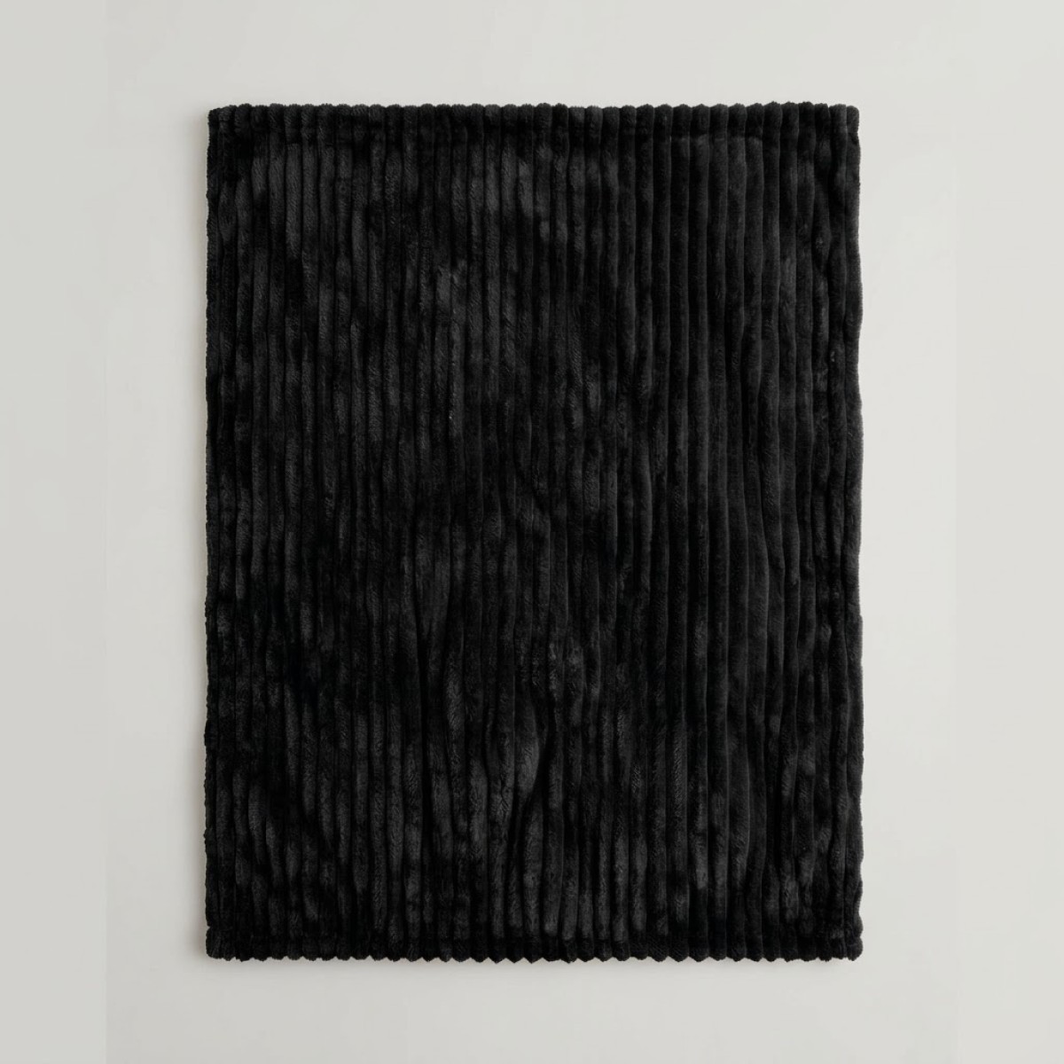 Κουβέρτα Fleece Διπλή (200x220) Βελούδινη Cocoon Μαύρη με Extra Soft Υφή
