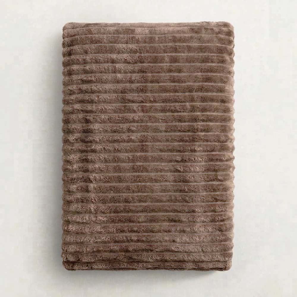 Κουβέρτα Fleece Διπλή (200x220) Βελούδινη Cocoon Καφέ με Extra Soft Υφή