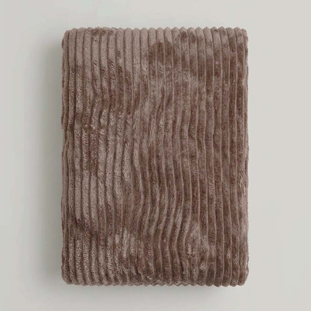 Κουβέρτα Fleece Διπλή (200x220) Βελούδινη Cocoon Καφέ με Extra Soft Υφή