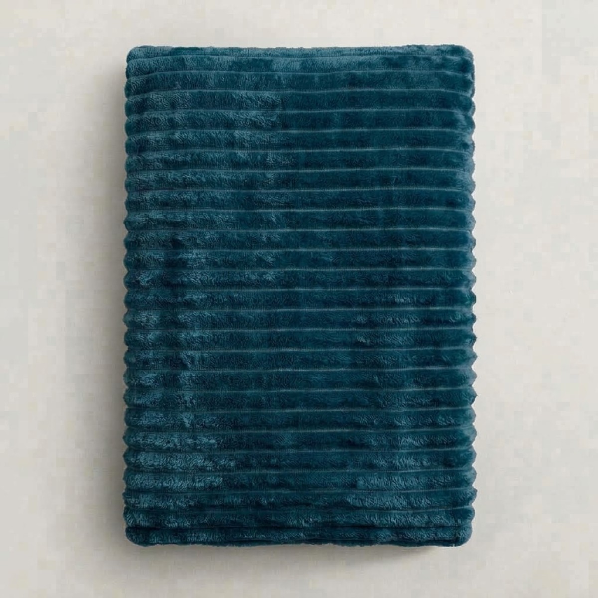 Κουβέρτα Fleece Διπλή (200x220) Βελούδινη Cocoon Πετρόλ με Extra Soft Υφή