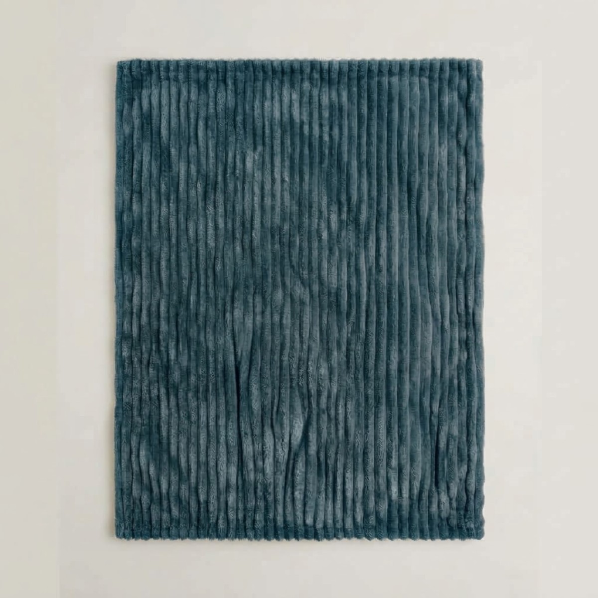 Κουβέρτα Fleece Διπλή (200x220) Βελούδινη Cocoon Πετρόλ με Extra Soft Υφή