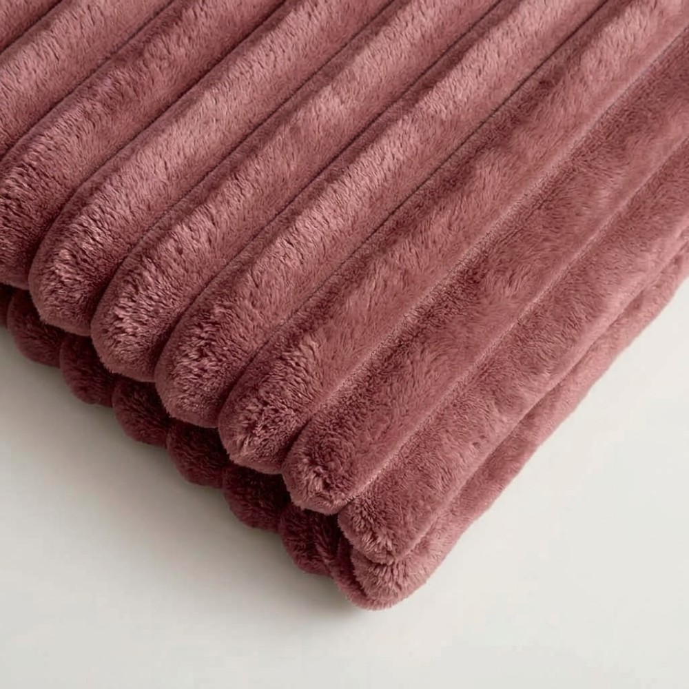 Κουβέρτα Fleece Διπλή (200x220) Βελούδινη Cocoon Σάπιο Μήλο με Extra Soft Υφή