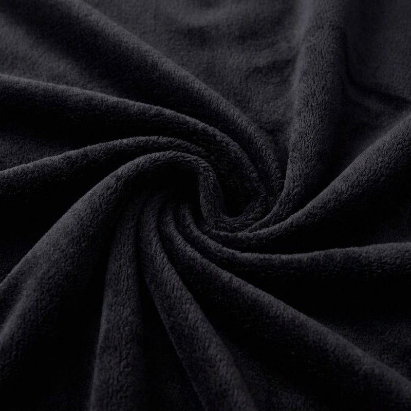 Κουβέρτα Fleece Διπλή (200x220) Βελούδινη Μαύρη με Extra Soft Υφή