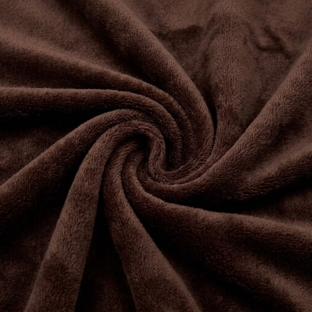 Κουβέρτα Fleece Διπλή (200x220) Βελούδινη Καφέ με Extra Soft Υφή