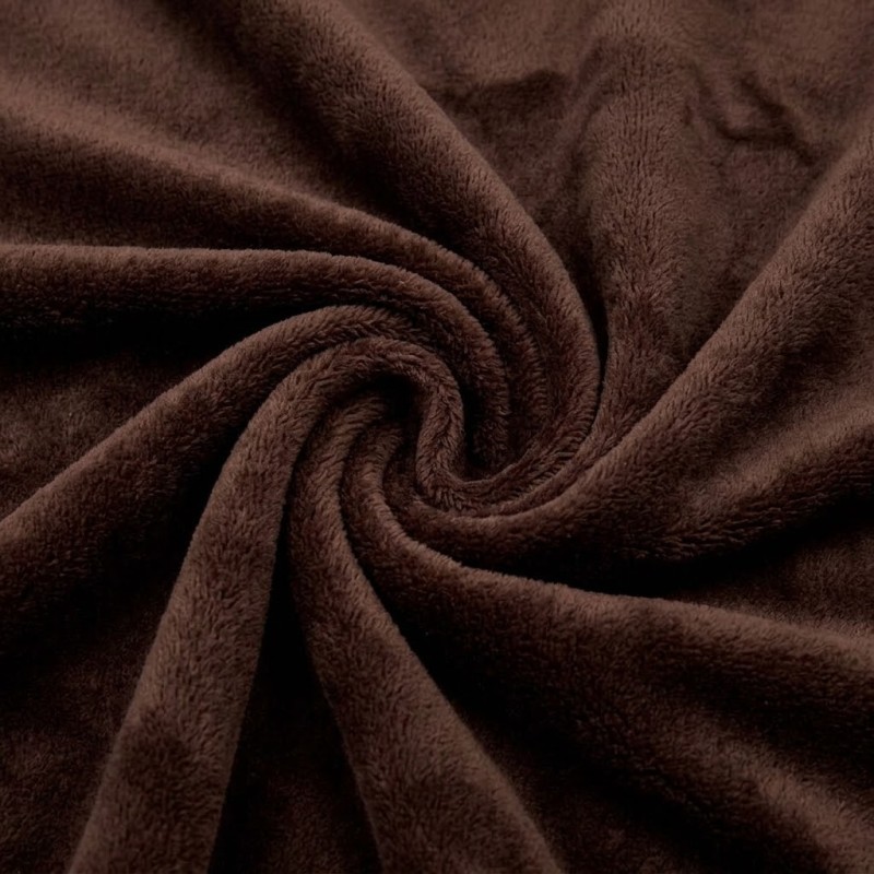Κουβέρτα Fleece Διπλή (200x220) Βελούδινη Καφέ με Extra Soft Υφή