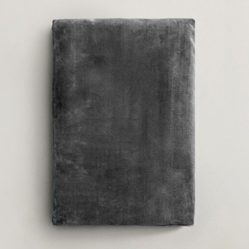 Κουβέρτα Fleece Μονή (150x220) Βελούδινη Γκρι με Extra Soft Υφή