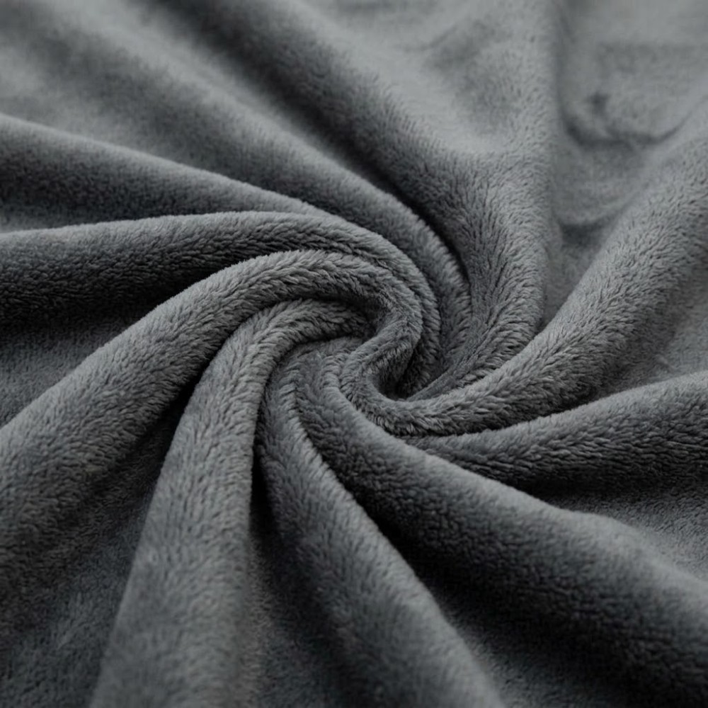 Κουβέρτα Fleece Μονή (150x220) Βελούδινη Γκρι με Extra Soft Υφή