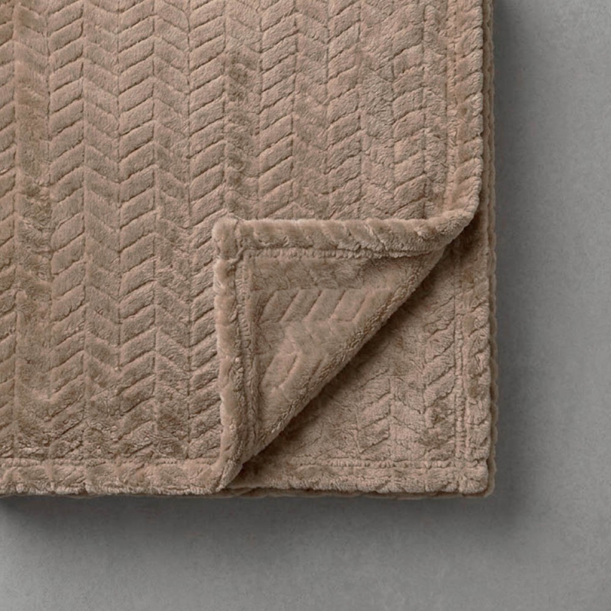 Κουβέρτα Fleece Μονή (150x220) Βελούδινη ZigZag Ανοιχτό Καφέ με Soft Ανάγλυφη Υφή