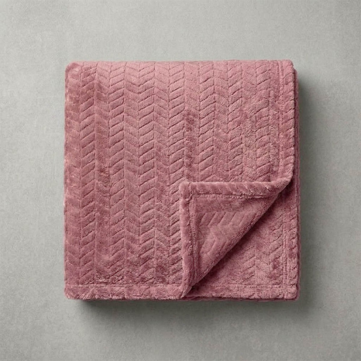 Κουβέρτα Fleece Διπλή (200x220) Βελούδινη ZigZag Σάπιο Μήλο με Extra Soft Υφή
