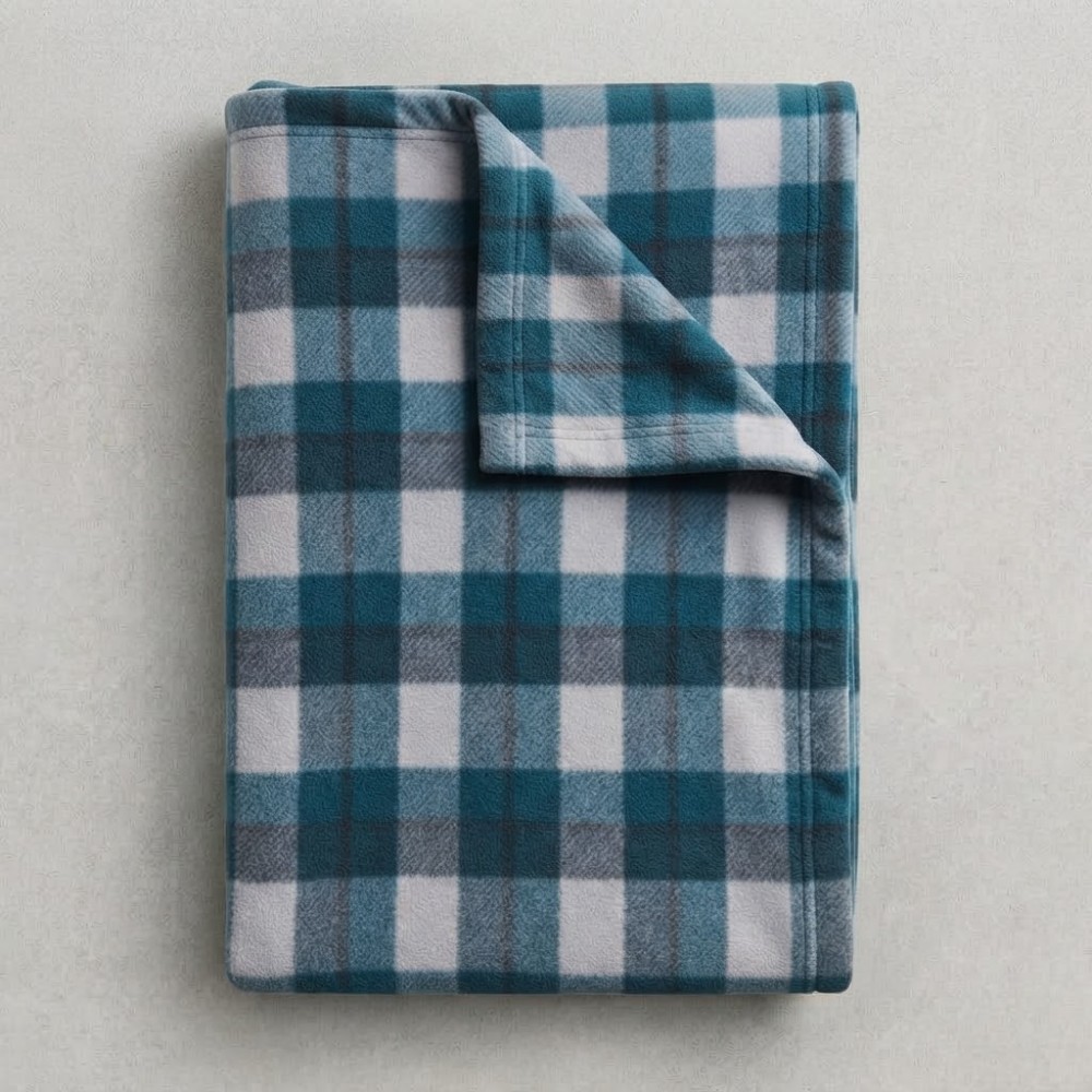 Κουβέρτα Fleece Μονή (150x220) Καρό Μπλε