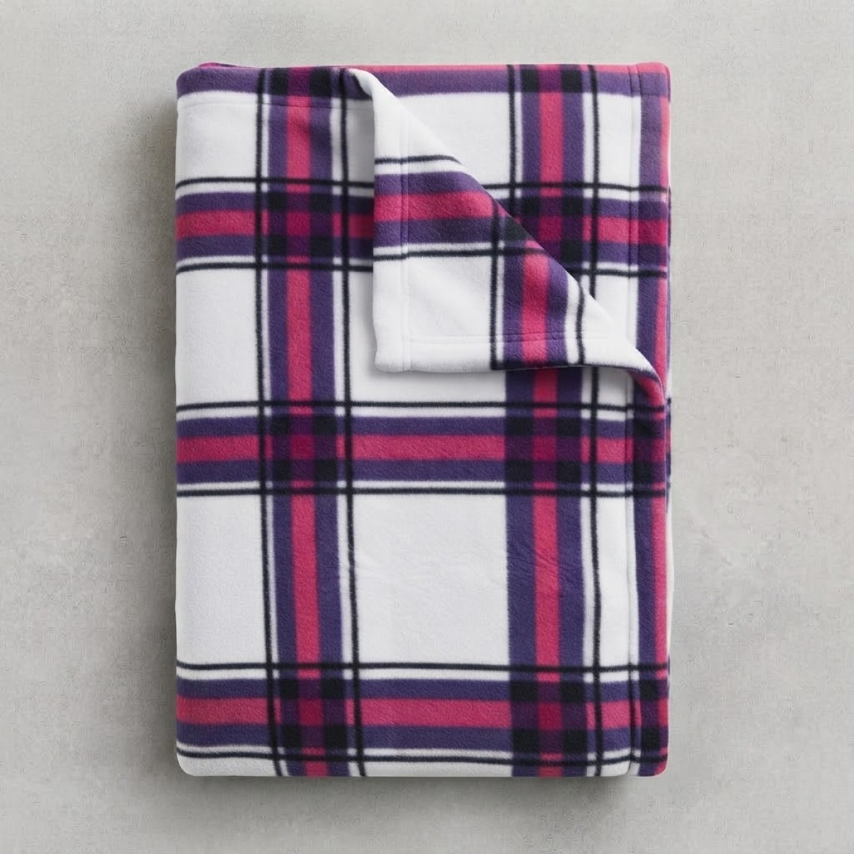 Κουβέρτα Fleece Μονή (150x220) Καρό Μωβ