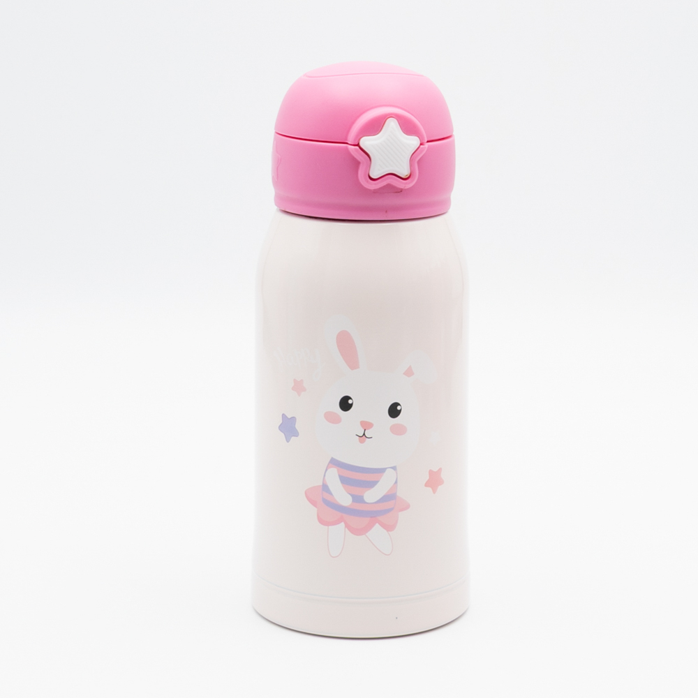 Baby Rabbit Παιδικό Θερμός 460ml Ανοξείδωτο με Καλαμάκι