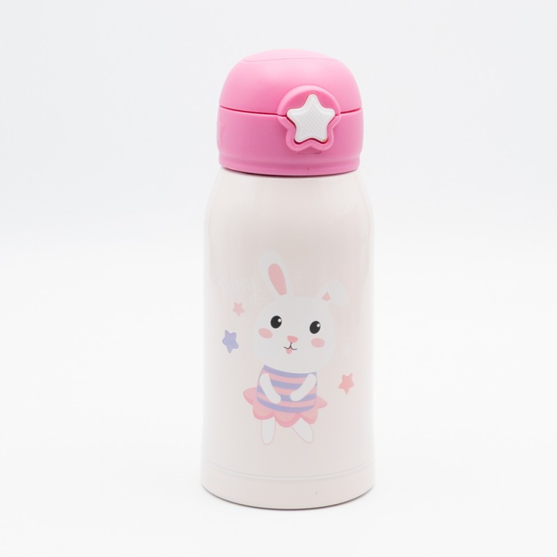 Baby Rabbit Παιδικό Θερμός 460ml Ανοξείδωτο με Καλαμάκι