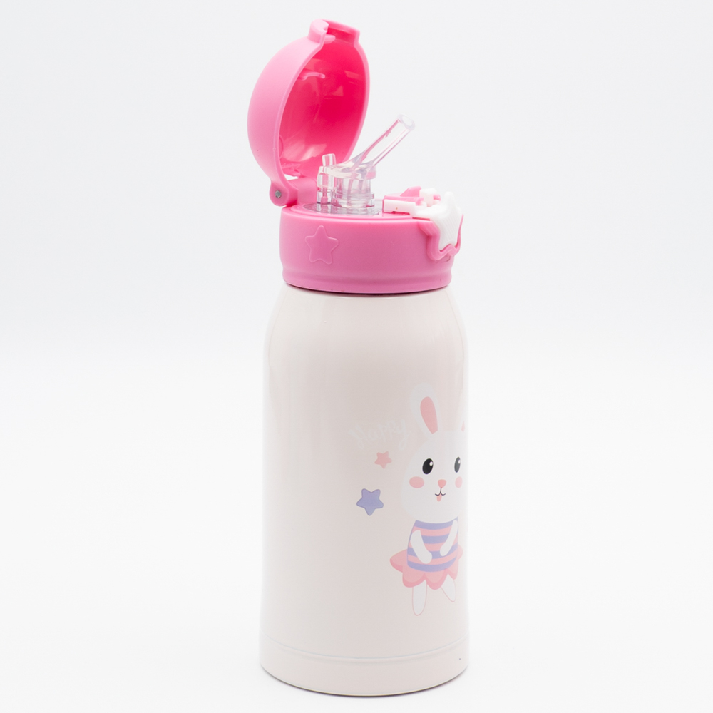 Baby Rabbit Παιδικό Θερμός 460ml Ανοξείδωτο με Καλαμάκι