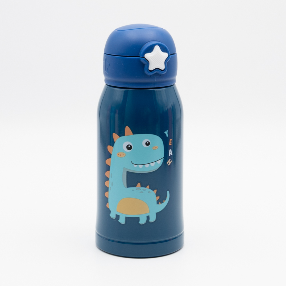 Baby Dinosaur Παιδικό Θερμός 460ml Ανοξείδωτο με Καλαμάκι