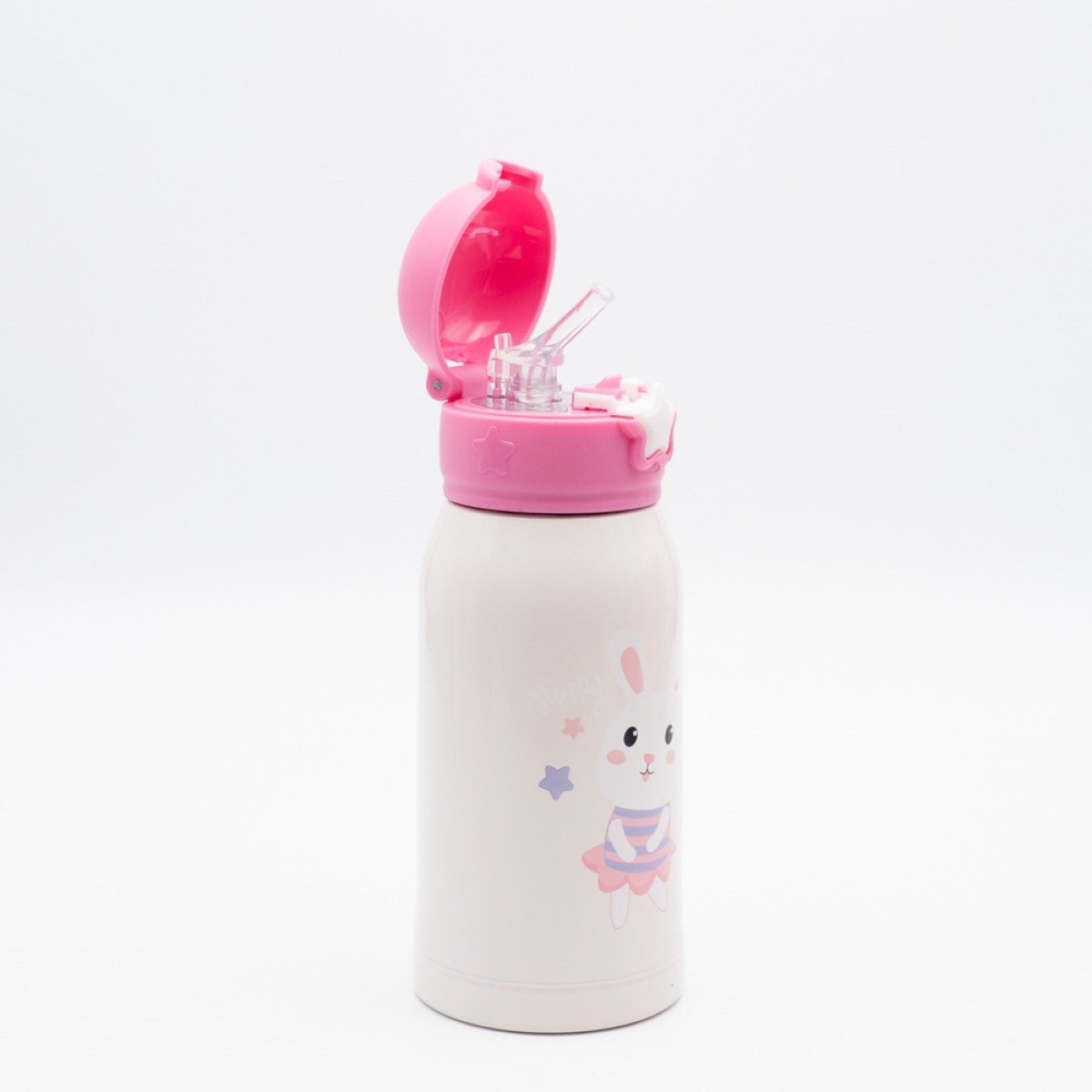 Lunch Set: Ανοξείδωτο Φαγητοδοχείο 500ml Beige με Μαχαιροπίρουνα & Παιδικό Ανοξείδωτο Θερμός Baby Rabbit 460ml με Καλαμάκι
