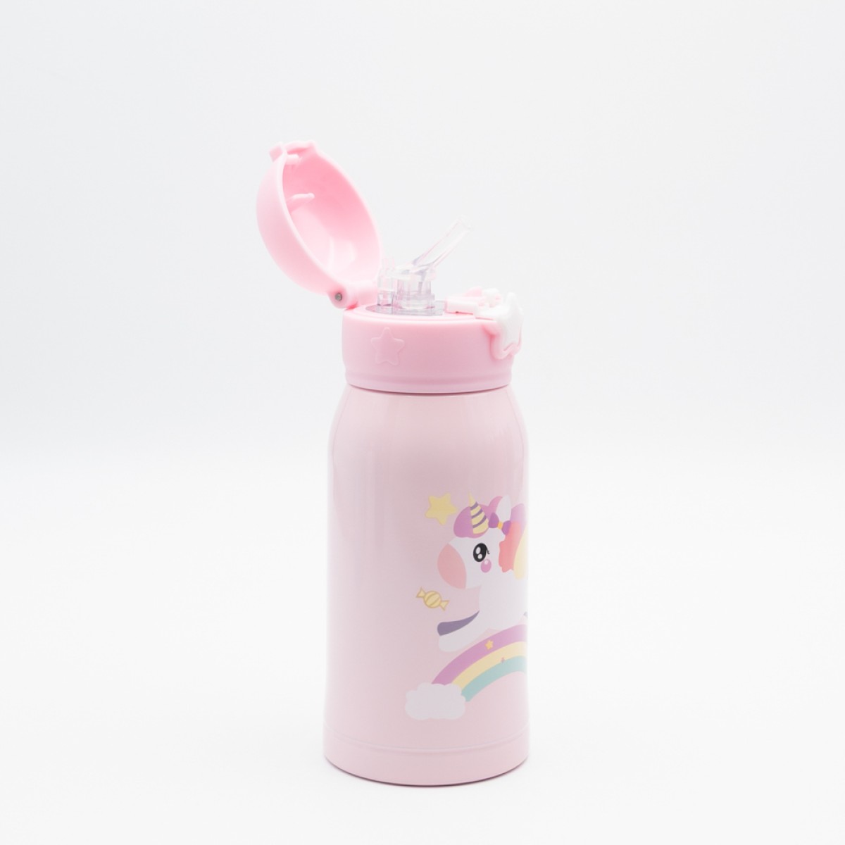 Lunch Set: Ανοξείδωτο Φαγητοδοχείο 500ml Rose με Μαχαιροπίρουνα & Παιδικό Ανοξείδωτο Θερμός Baby Unicorn 460ml με Καλαμάκι