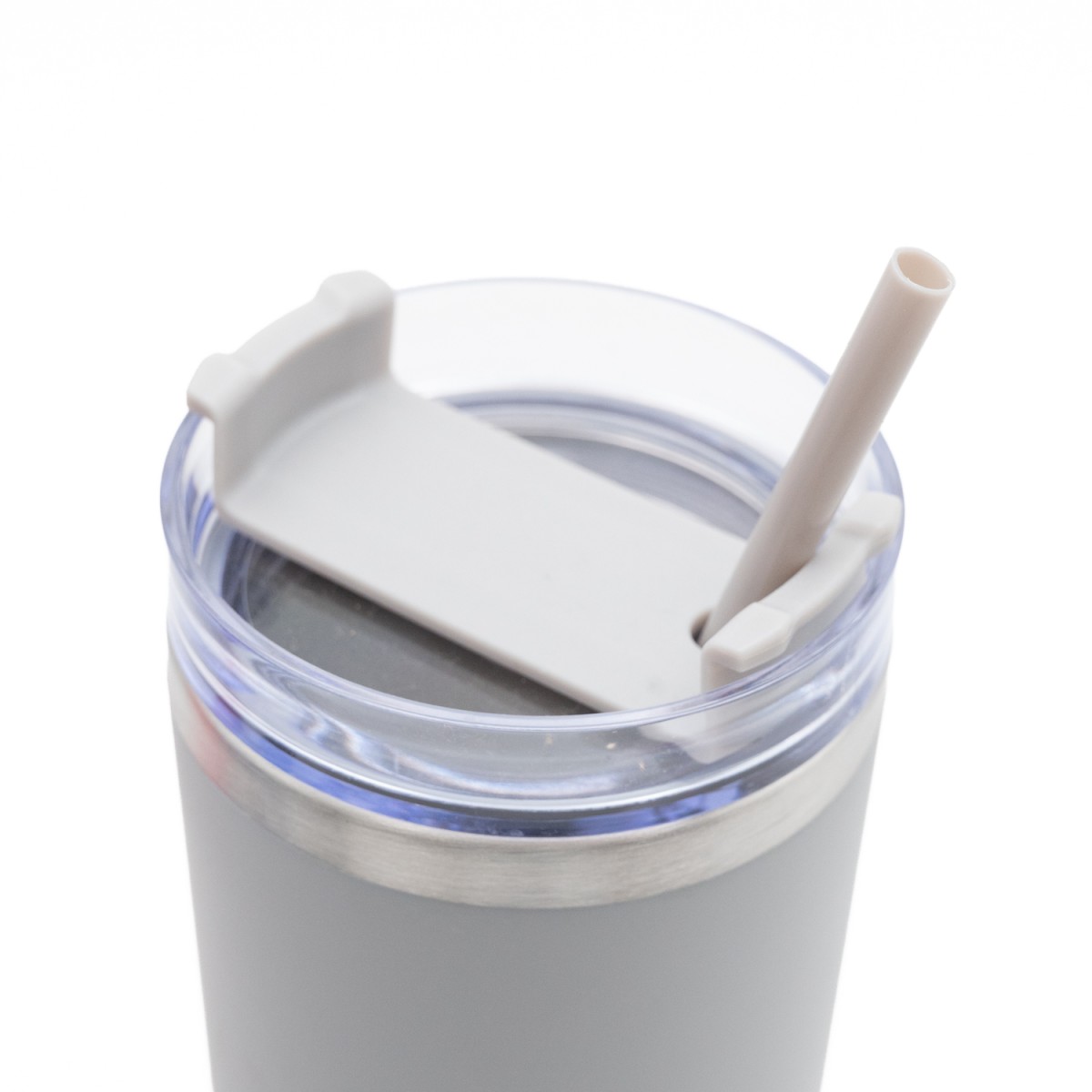 Ανοξείδωτο Ποτήρι Θερμός 600ml με Καλαμάκι Γκρι – Ισοθερμικό Tumbler Νερού & Ροφημάτων με Διπλό Τοίχωμα Vacuum