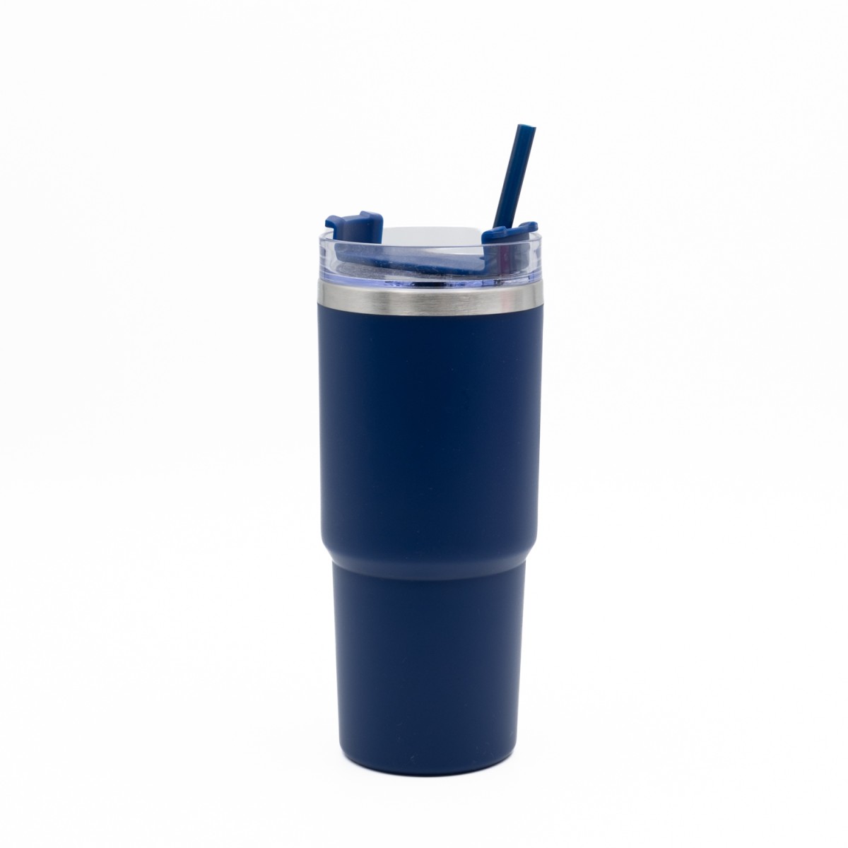 Ανοξείδωτο Ποτήρι Θερμός 600ml με Καλαμάκι Μπλε – Ισοθερμικό Tumbler Νερού & Ροφημάτων με Διπλό Τοίχωμα Vacuum