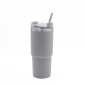 Ανοξείδωτο Ποτήρι Θερμός 600ml με Καλαμάκι Γκρι – Ισοθερμικό Tumbler Νερού & Ροφημάτων με Διπλό Τοίχωμα Vacuum