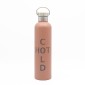 Sidirela Eco Orange Θερμός 1000ml Ανοξείδωτο με Πώμα Bamboo & Λαβή Μεταφοράς
