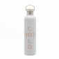 Sidirela Eco Ecru Θερμός 1000ml Ανοξείδωτο με Πώμα Bamboo & Λαβή Μεταφοράς
