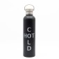 Sidirela Eco Black Θερμός 1000ml Ανοξείδωτο με Πώμα Bamboo & Λαβή Μεταφοράς