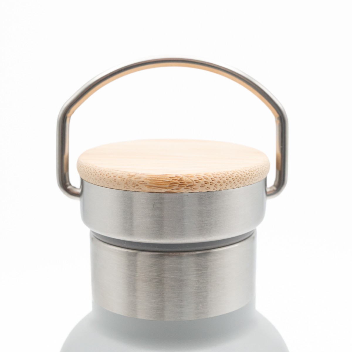 Sidirela Eco Ecru Θερμός 1000ml Ανοξείδωτο με Πώμα Bamboo & Λαβή Μεταφοράς