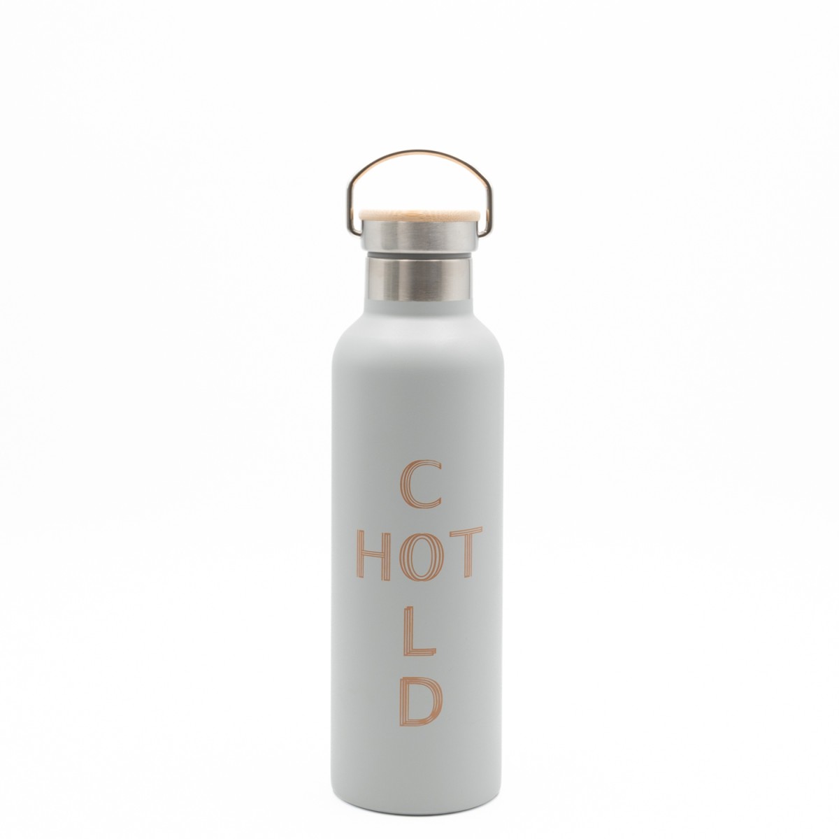 Sidirela Eco Ecru Θερμός 750ml Ανοξείδωτο με Πώμα Bamboo & Λαβή Μεταφοράς