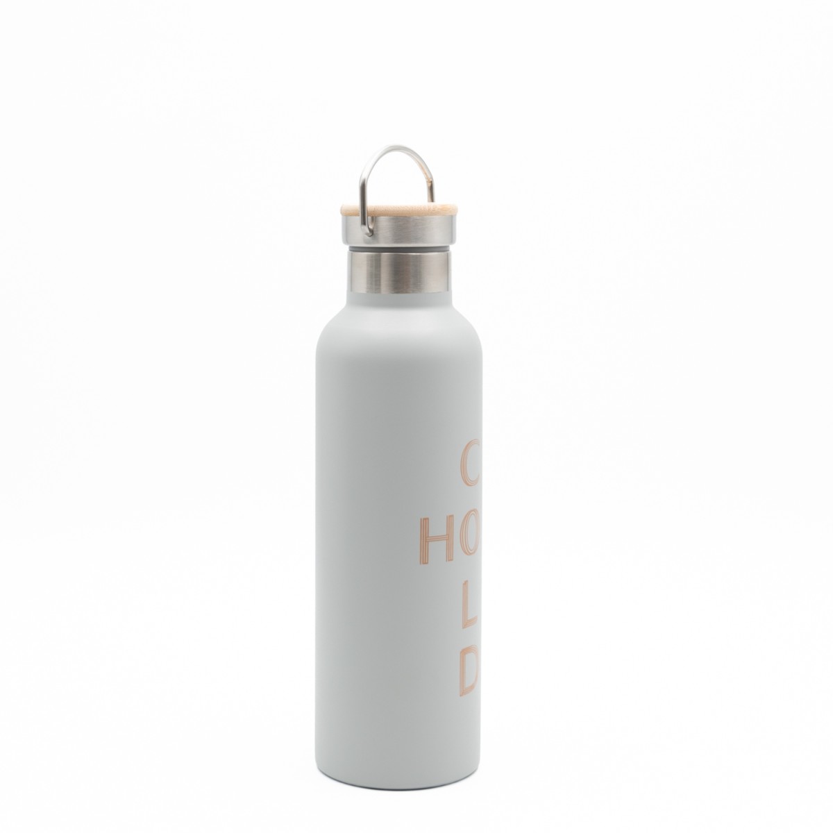 Sidirela Eco Ecru Θερμός 750ml Ανοξείδωτο με Πώμα Bamboo & Λαβή Μεταφοράς