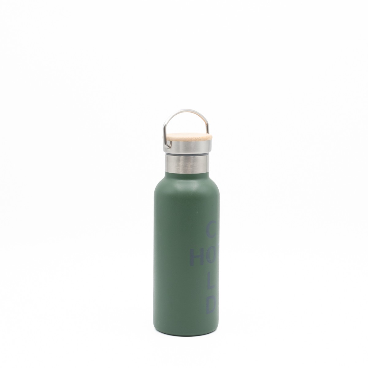 Sidirela Eco Green Θερμός 500ml Ανοξείδωτο με Πώμα Bamboo & Λαβή Μεταφοράς