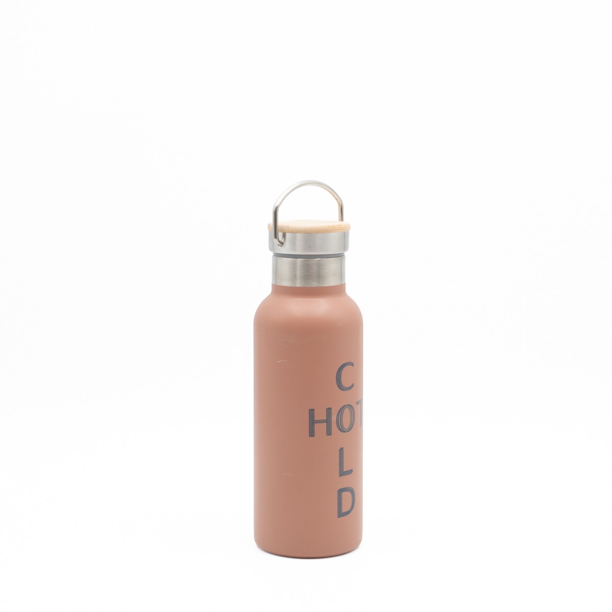 Sidirela Eco Orange Θερμός 500ml Ανοξείδωτο με Πώμα Bamboo & Λαβή Μεταφοράς