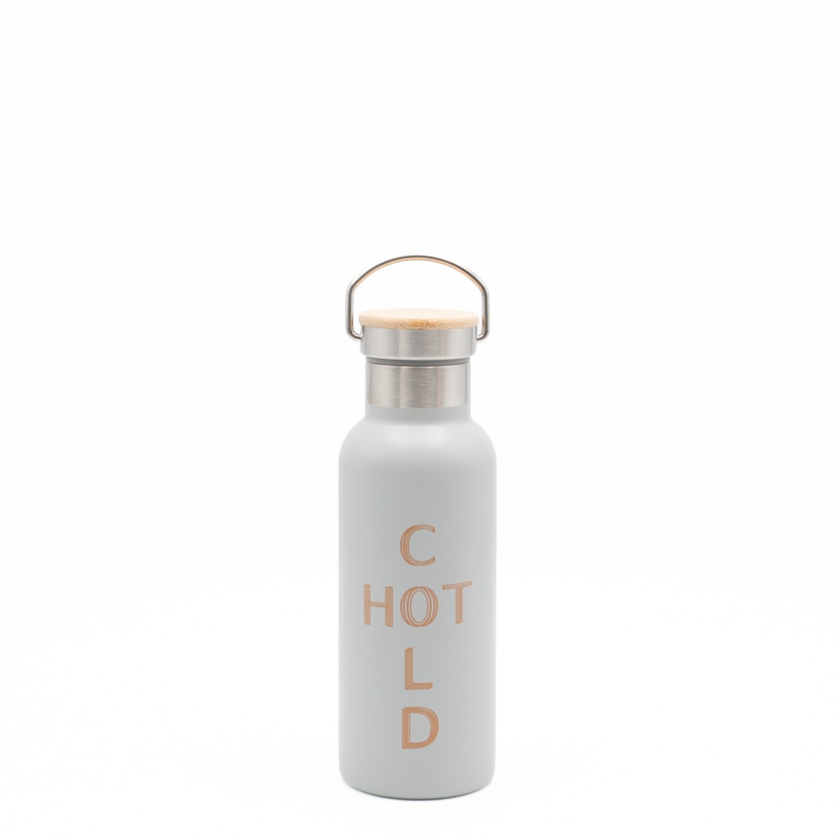 Sidirela Eco Ecru Θερμός 500ml Ανοξείδωτο με Πώμα Bamboo & Λαβή Μεταφοράς
