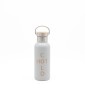 Sidirela Eco Ecru Θερμός 500ml Ανοξείδωτο με Πώμα Bamboo & Λαβή Μεταφοράς