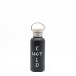 Sidirela Eco Black Θερμός 500ml Ανοξείδωτο με Πώμα Bamboo & Λαβή Μεταφοράς