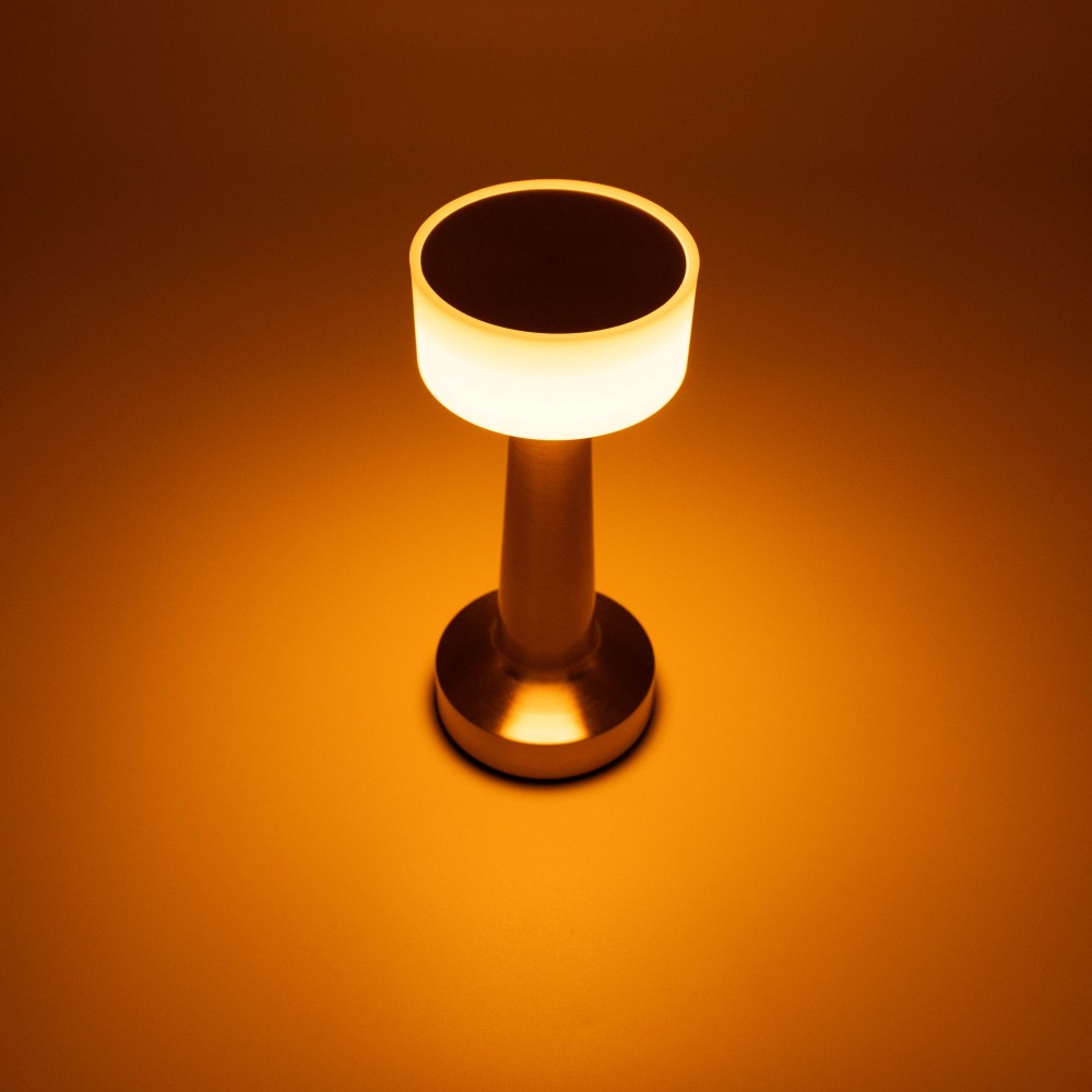 Επιτραπέζιο Φωτιστικό LED Ασημί Μεταλλικό – Επαναφορτιζόμενο με USB, Μπαταρία 1200mAh