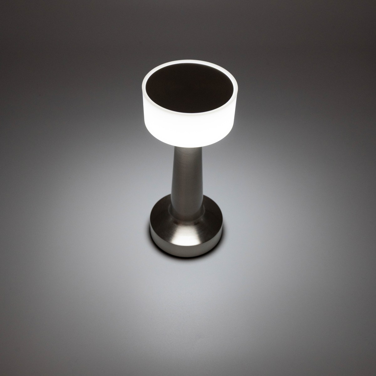 Επιτραπέζιο Φωτιστικό LED Ασημί Μεταλλικό – Επαναφορτιζόμενο με USB, Μπαταρία 1200mAh